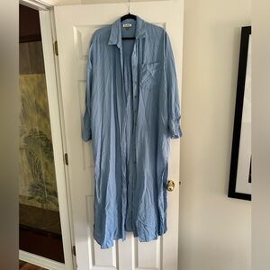 Anthropologie Button-Up Long Shirt Dress